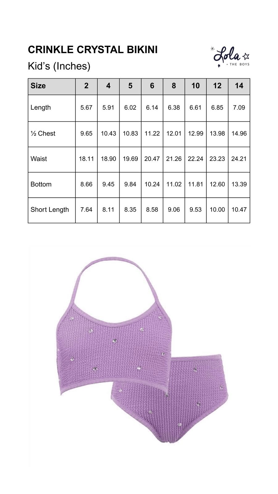 Size Chart Mobile