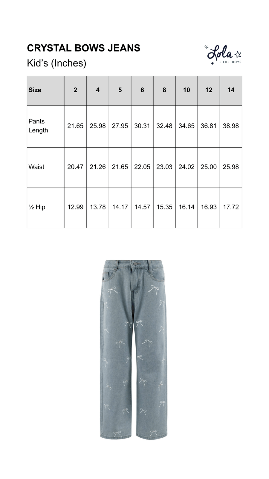 Size Chart Mobile