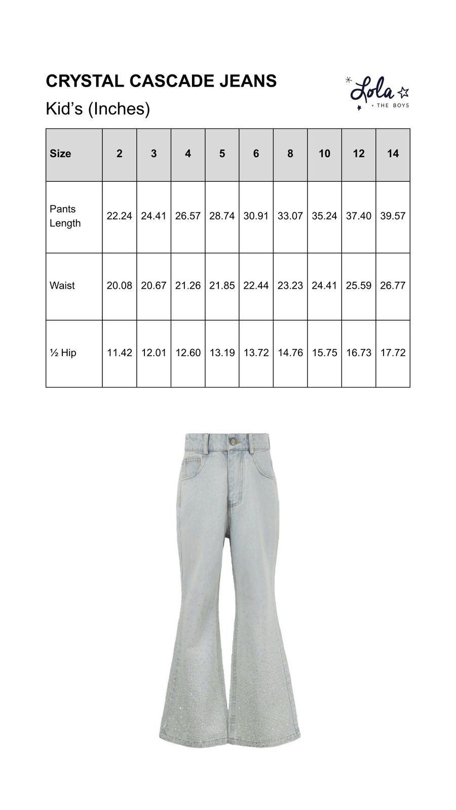Size Chart Mobile