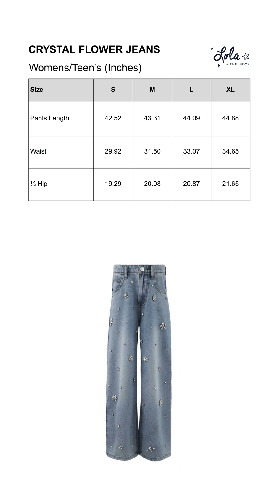 Size Chart Mobile