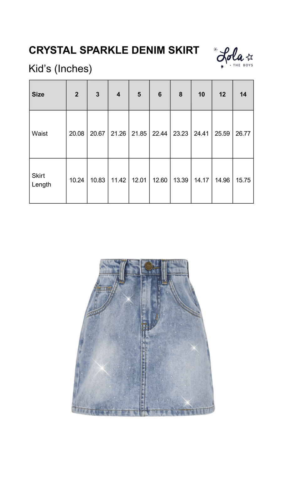 Size Chart Mobile