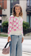 Pretty in Pink Bow Cardigan