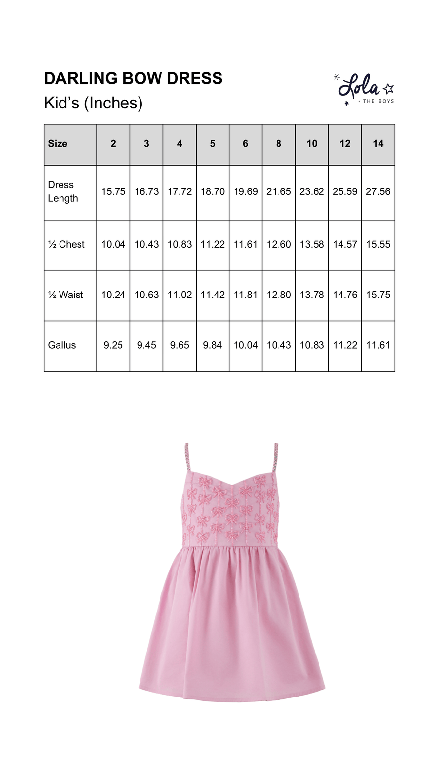 Size Chart Mobile