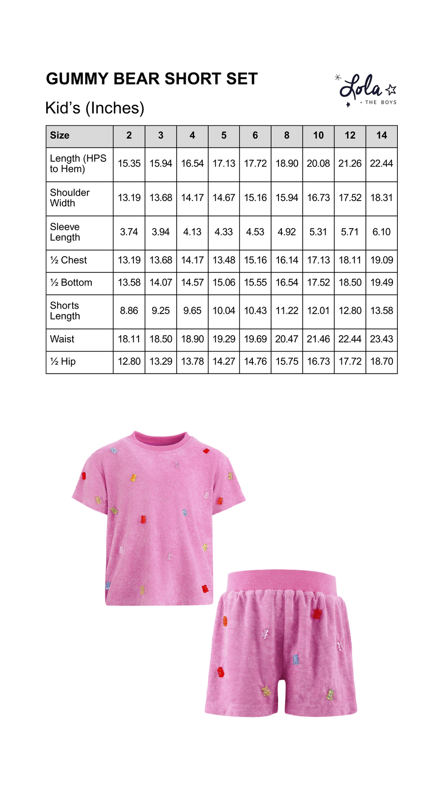 Size Chart Mobile