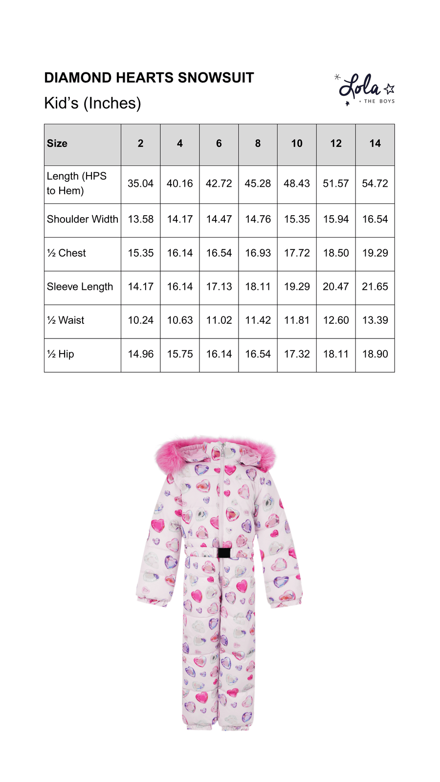 Size Chart Mobile
