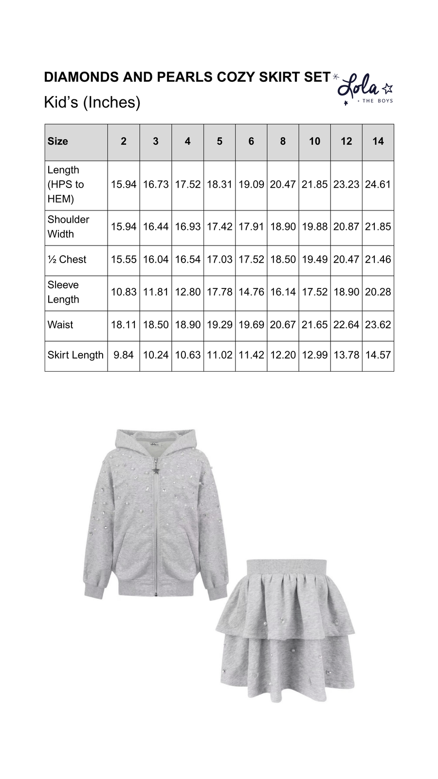 Size Chart Mobile