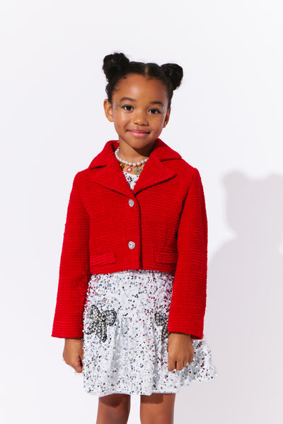 Scarlet Shimmer Bow Jacket