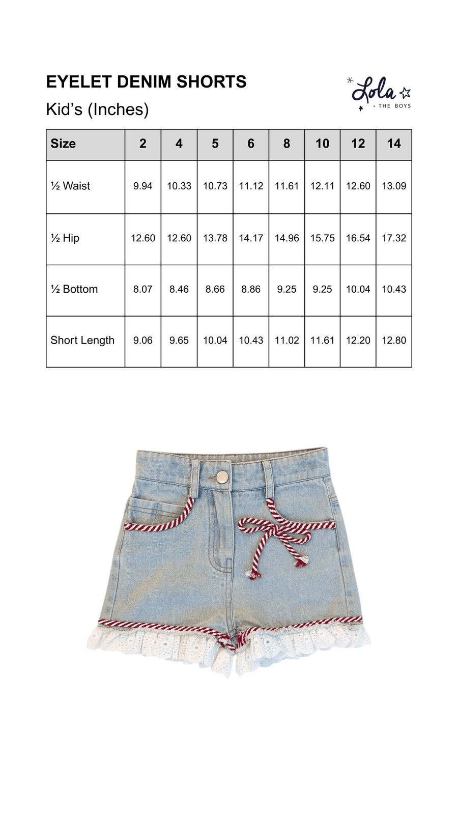 Size Chart Mobile