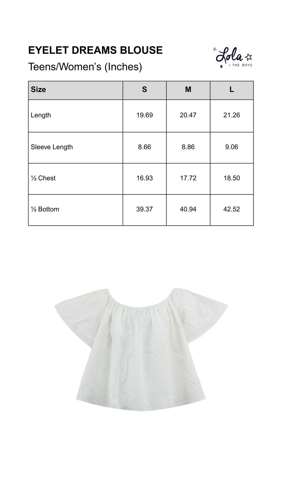Size Chart Mobile