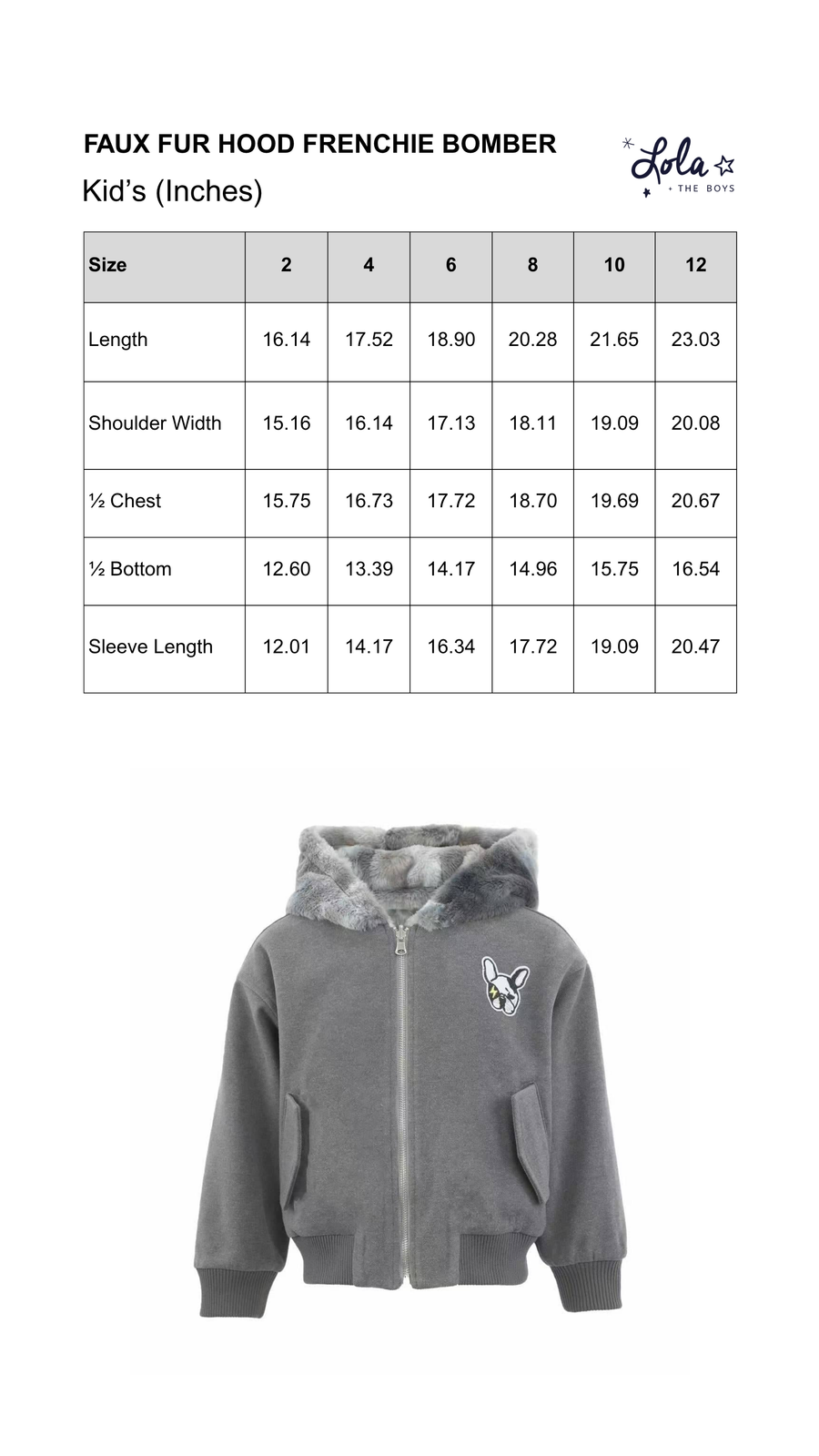 Size Chart Mobile