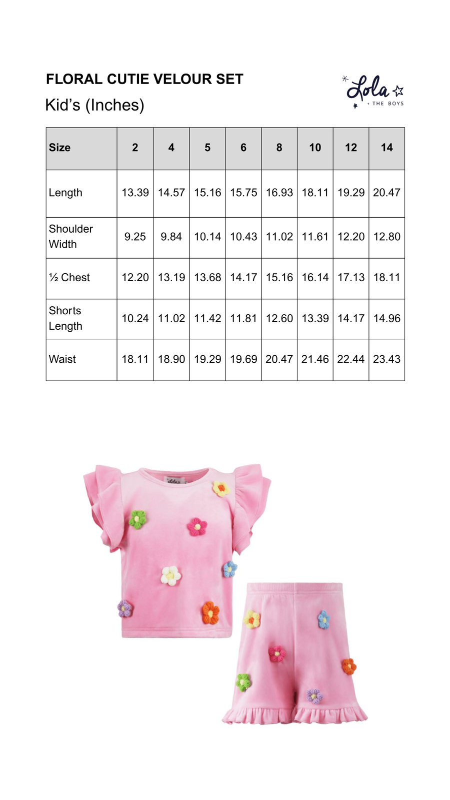 Size Chart Mobile