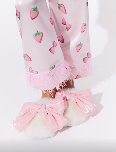 Cutie Bow Plush Slippers