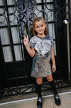 Sparkling Silver Sequin Bow Dress