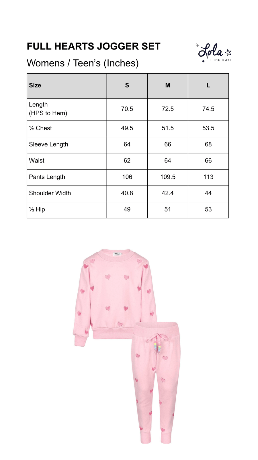 Size Chart Mobile