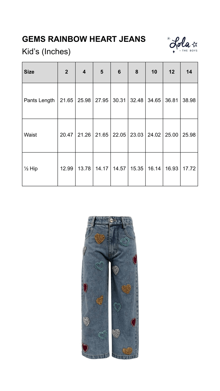 Size Chart Mobile