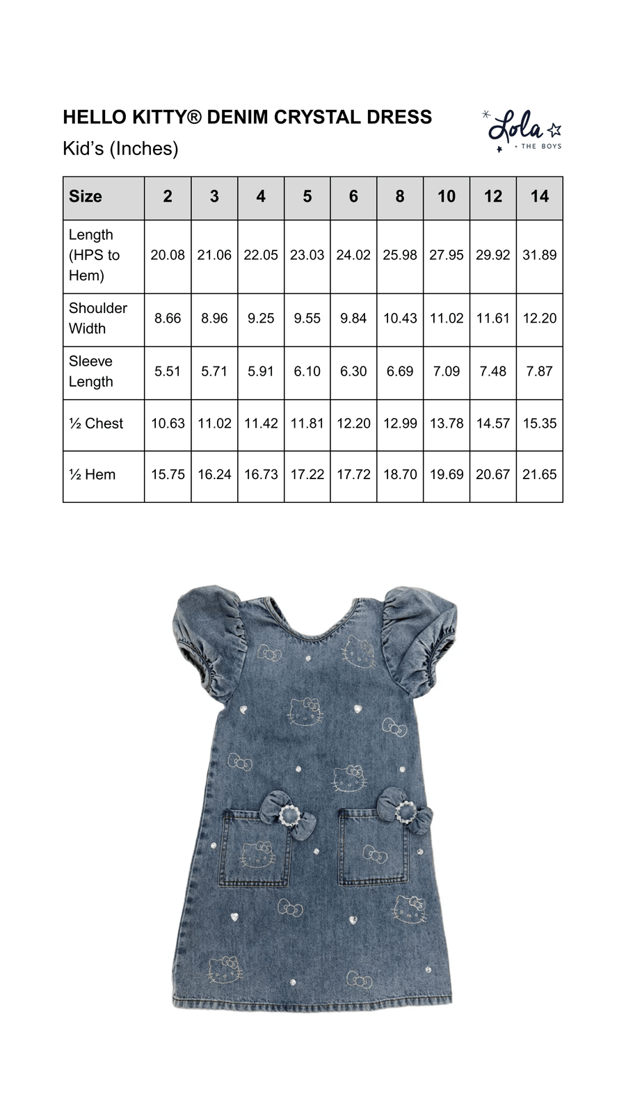 Size Chart Mobile