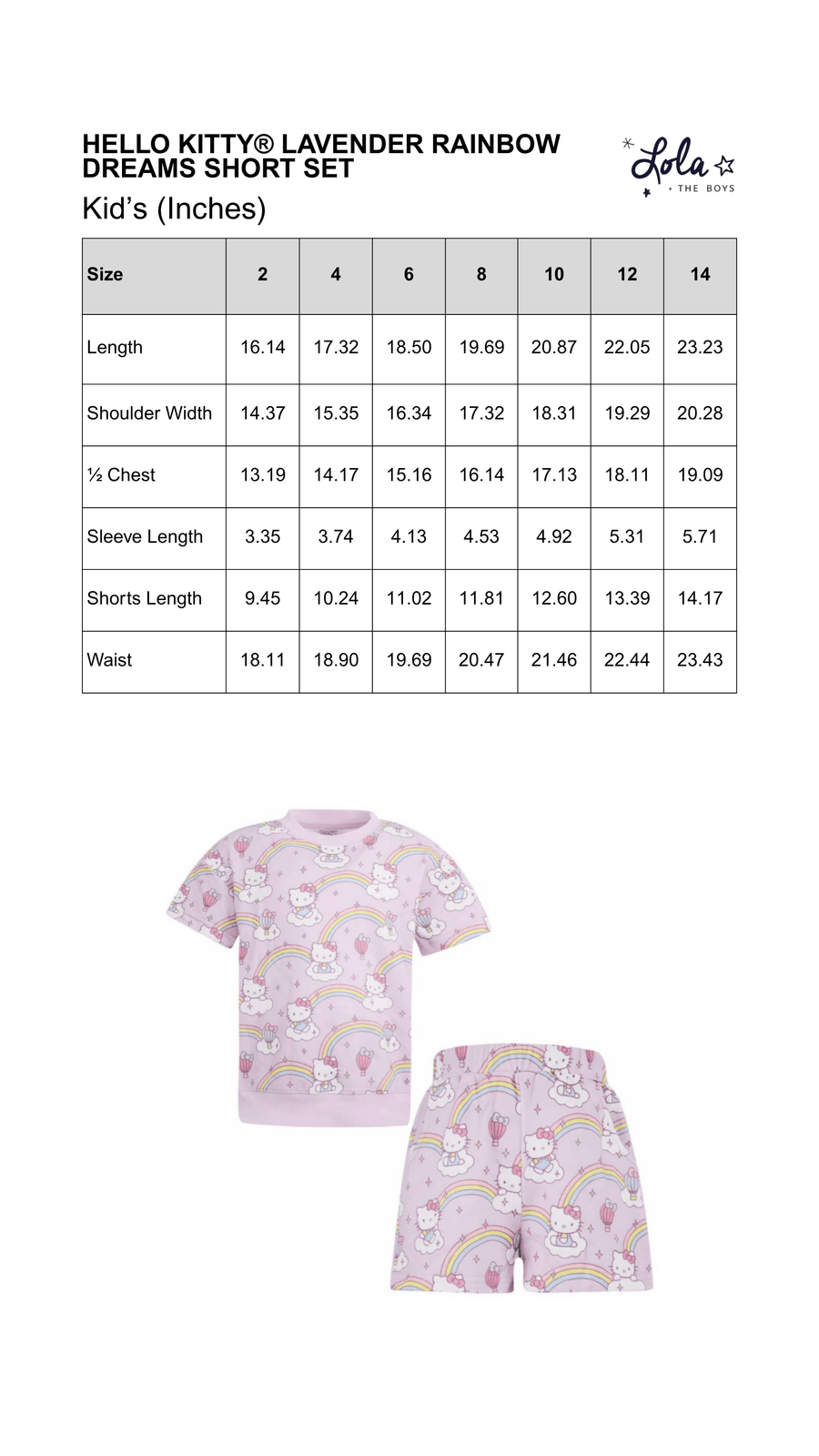 Size Chart Mobile