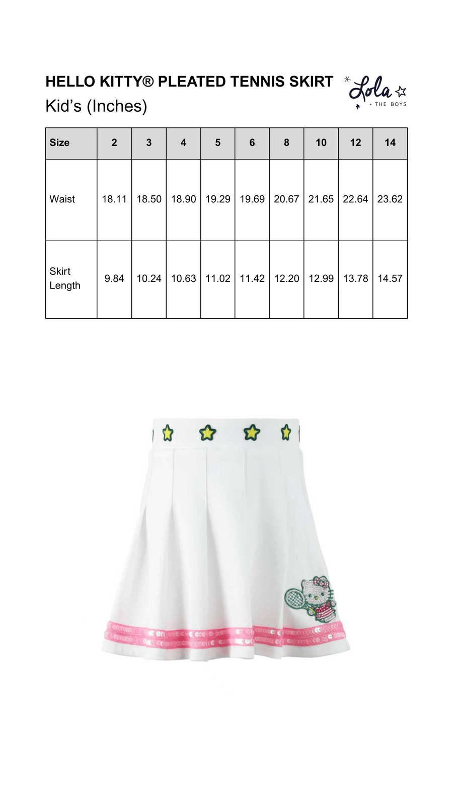 Size Chart Mobile