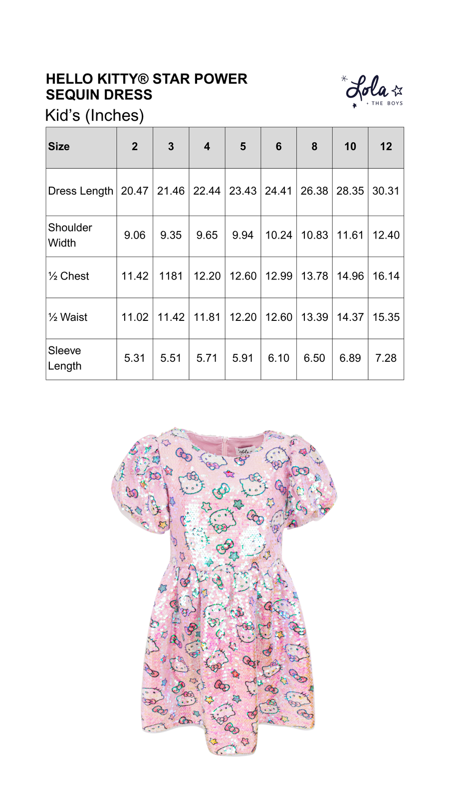 Size Chart Mobile