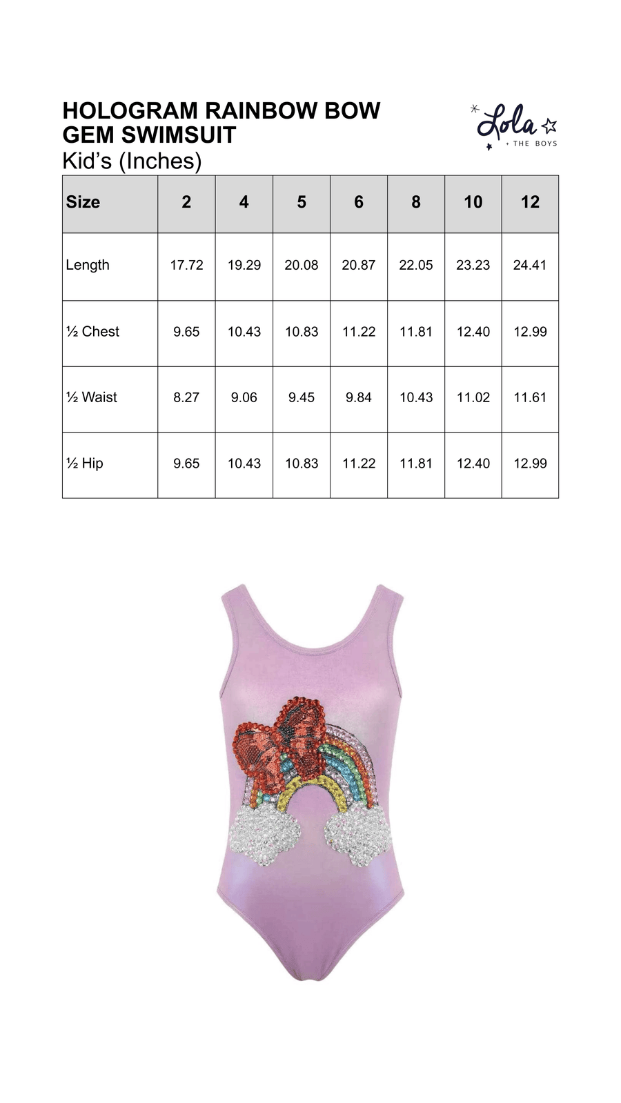 Size Chart Mobile
