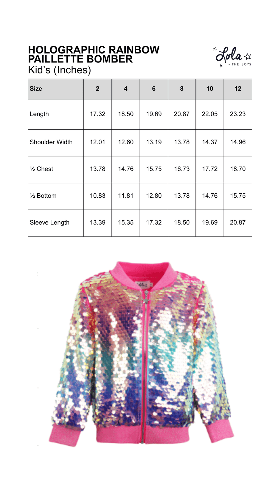 Size Chart Mobile