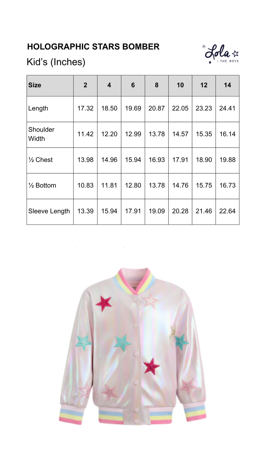 Size Chart Mobile