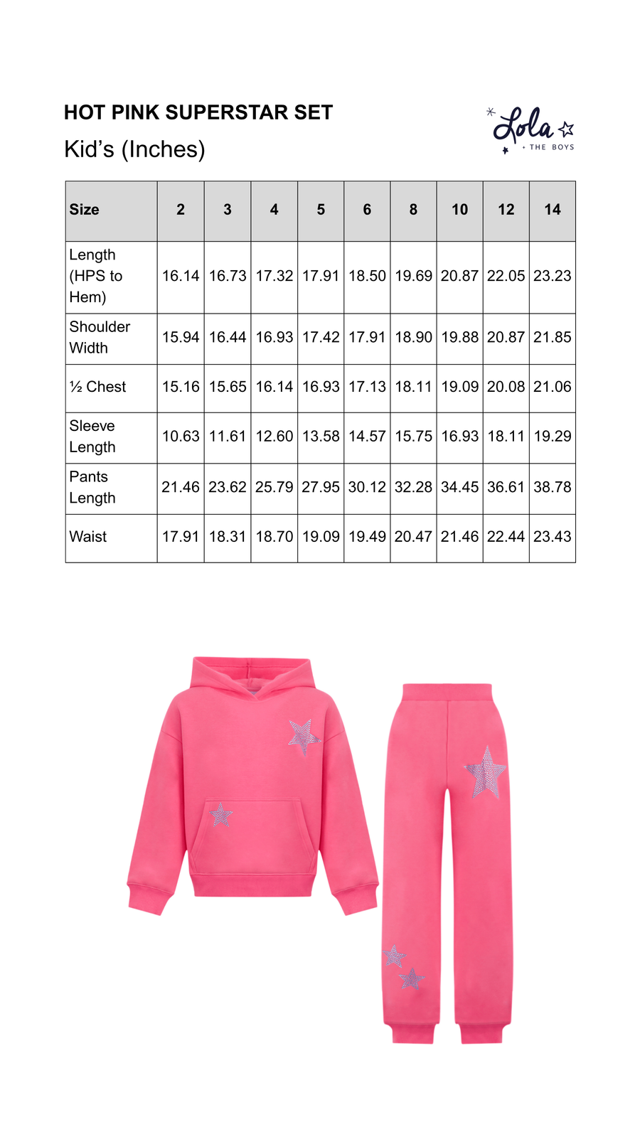 Size Chart Mobile
