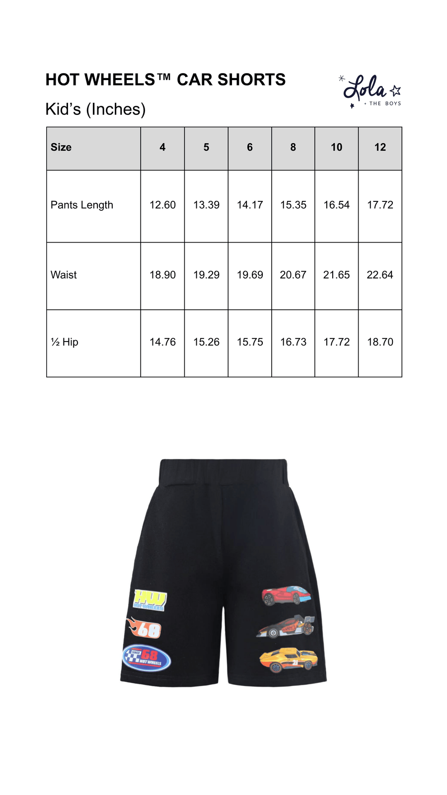 Size Chart Mobile