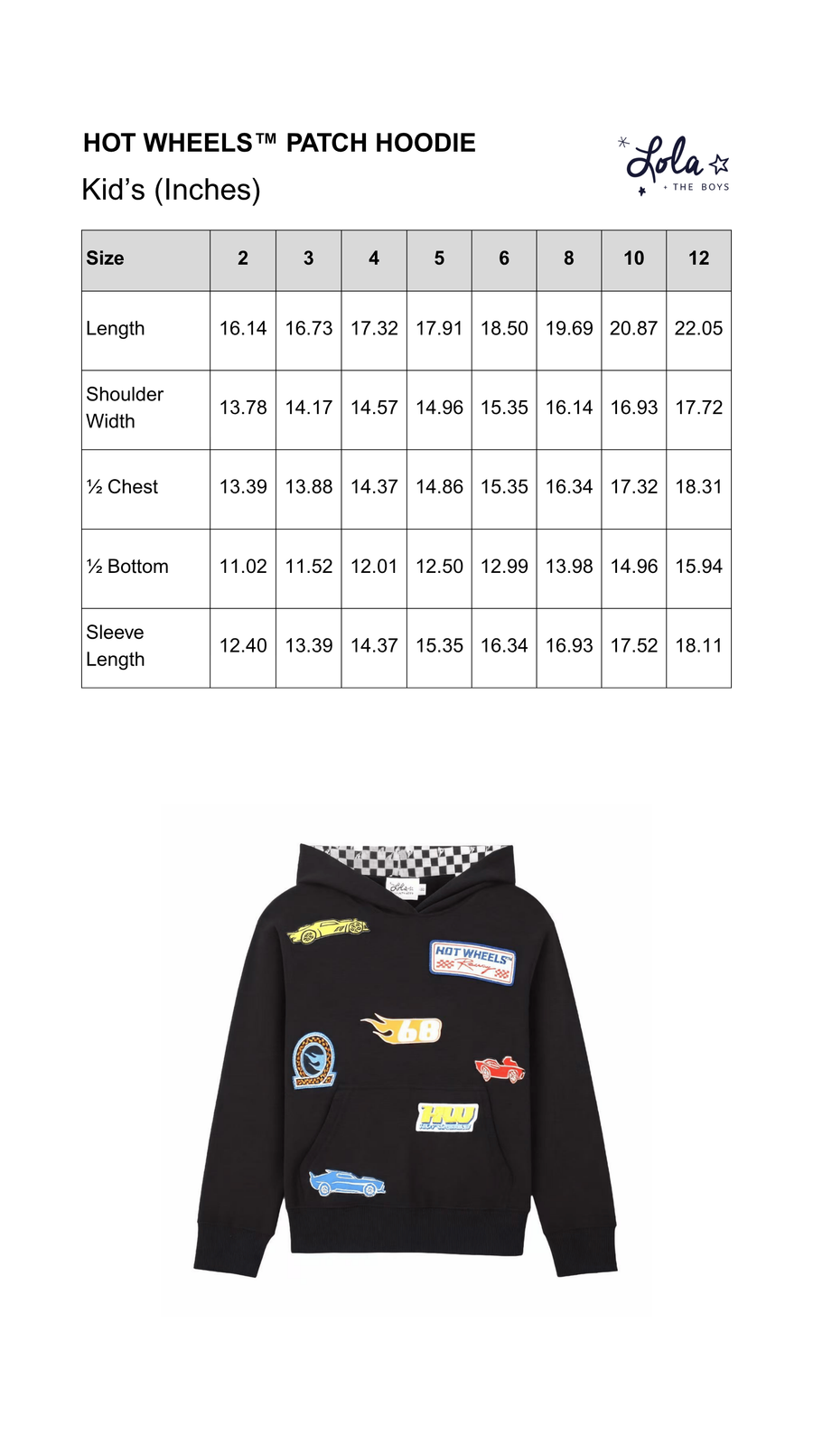 Size Chart Mobile