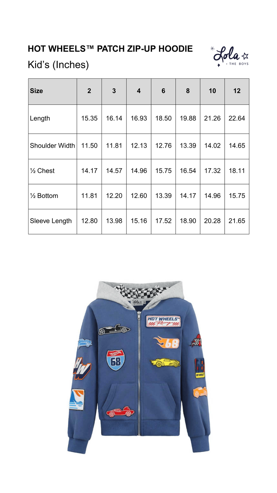 Size Chart Mobile