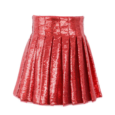 Scarlet Pleated Shimmer Skirt