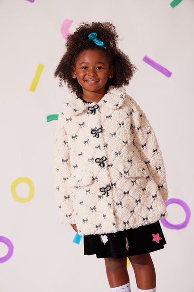 Pretty Bow Sherpa Coat