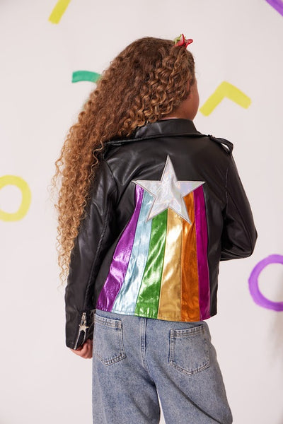 Happy Rainbow Star Vegan Leather