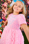 Glinda Roses Puff Sleeve Dress