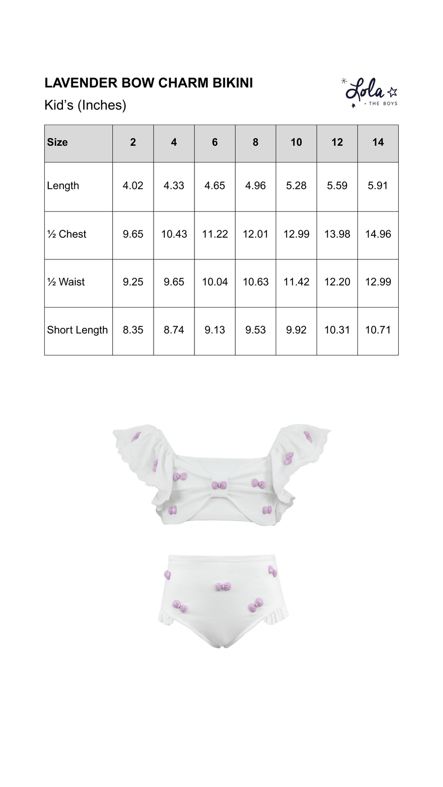 Size Chart Mobile