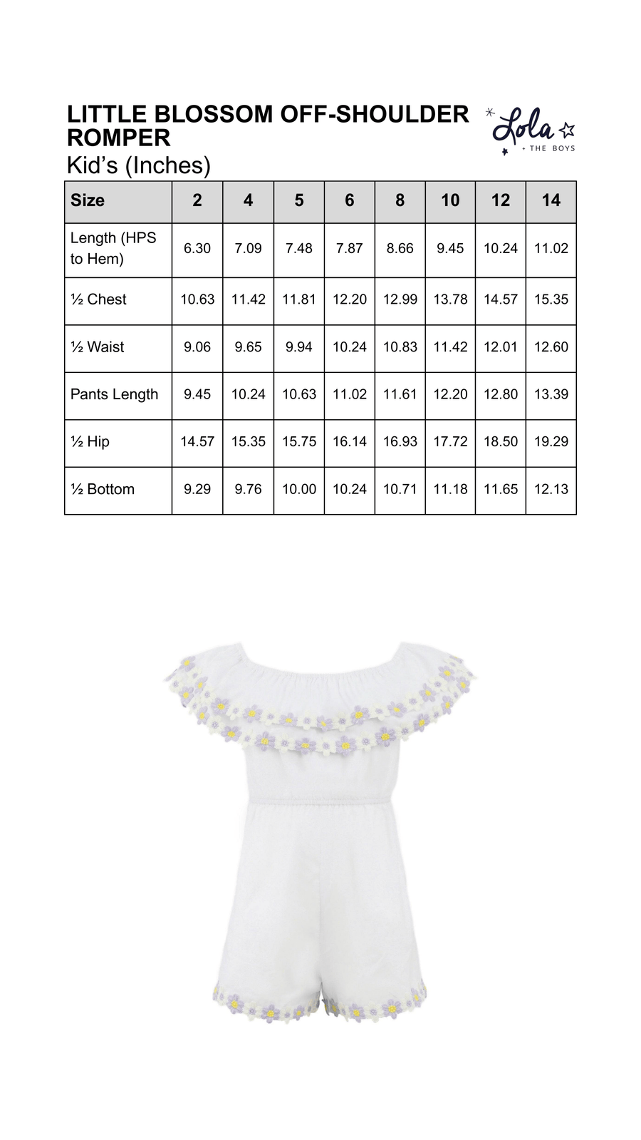 Size Chart Mobile