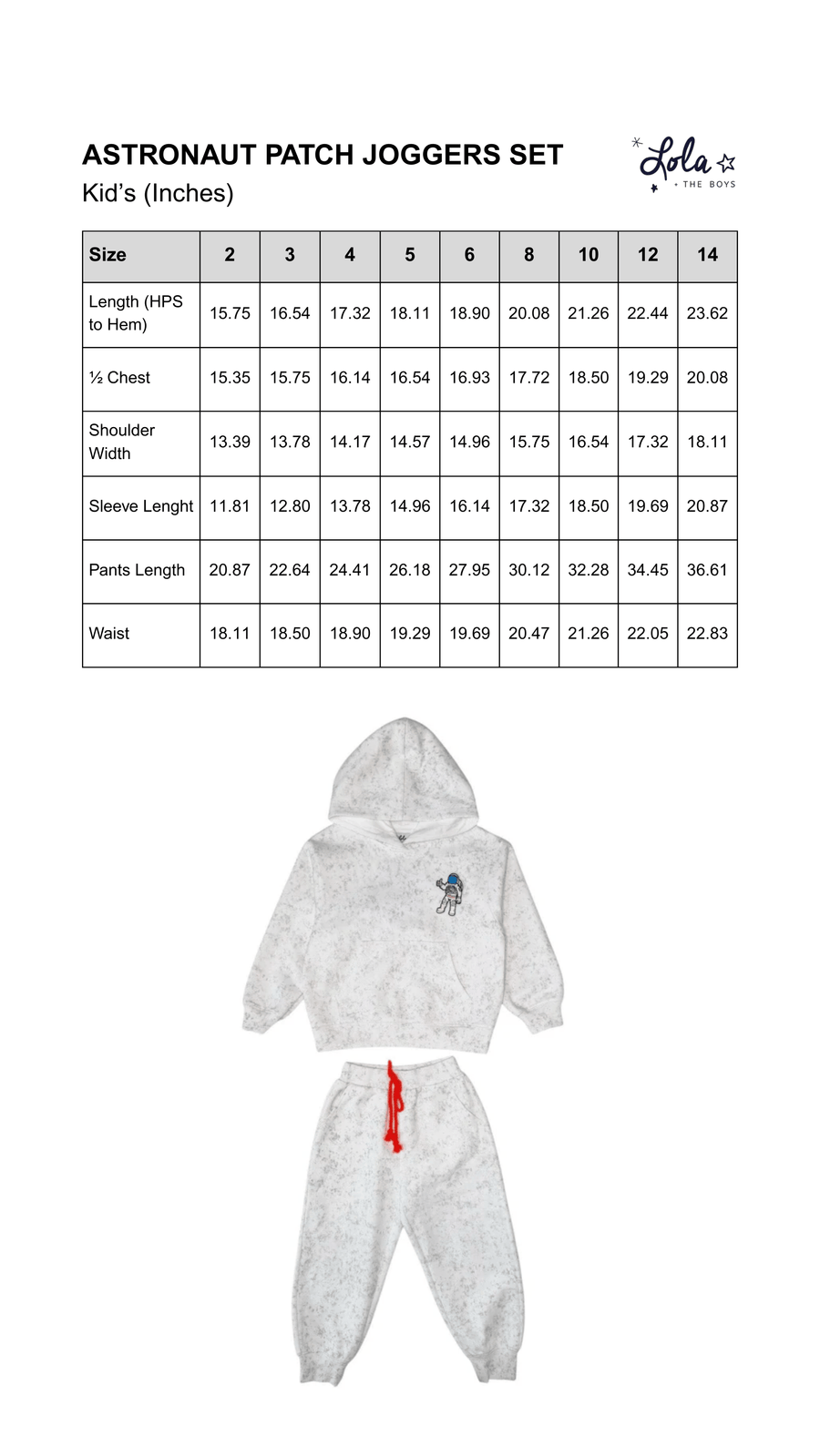 Size Chart Mobile