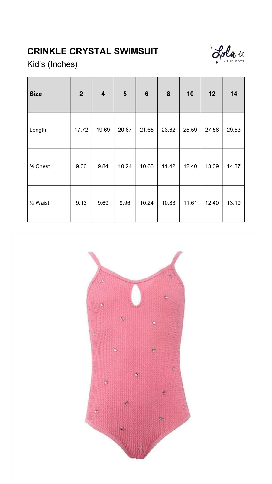 Size Chart Mobile
