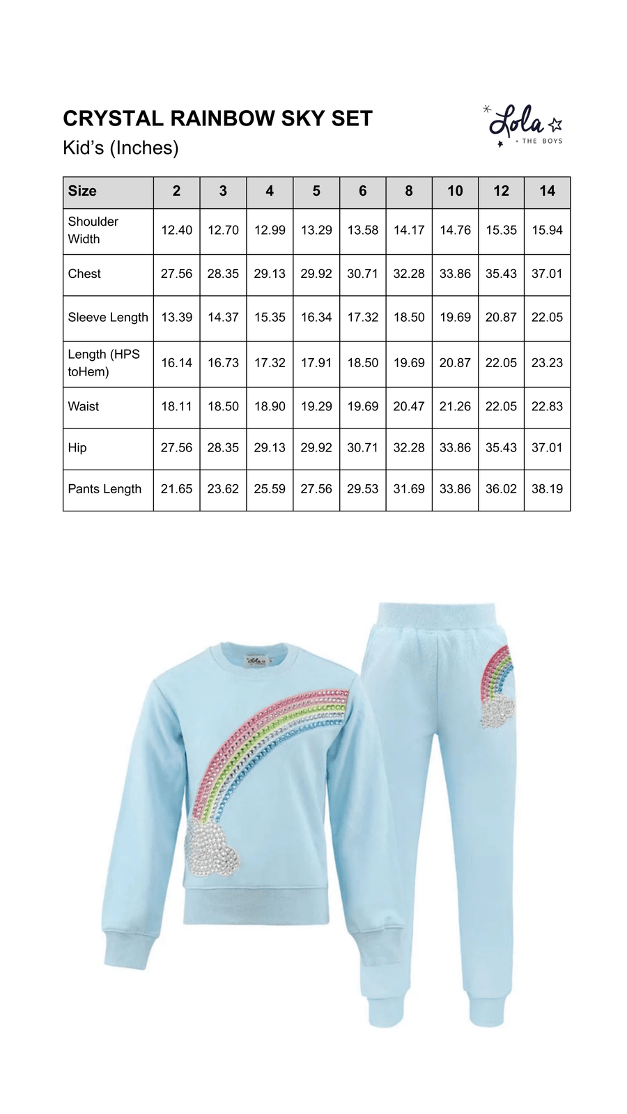 Size Chart Mobile