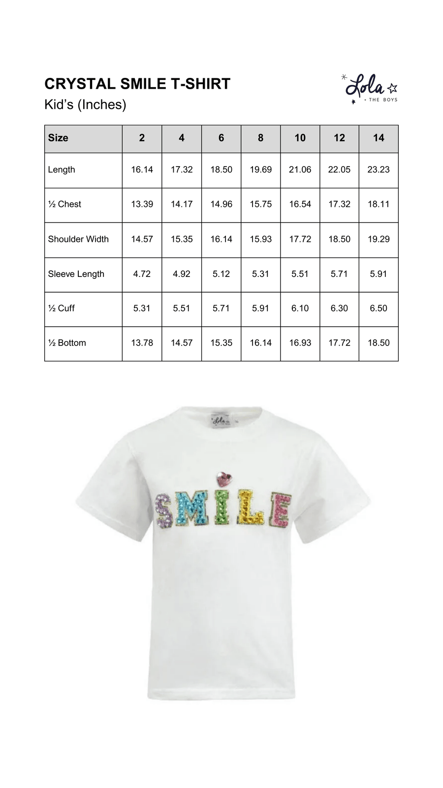 Size Chart Mobile