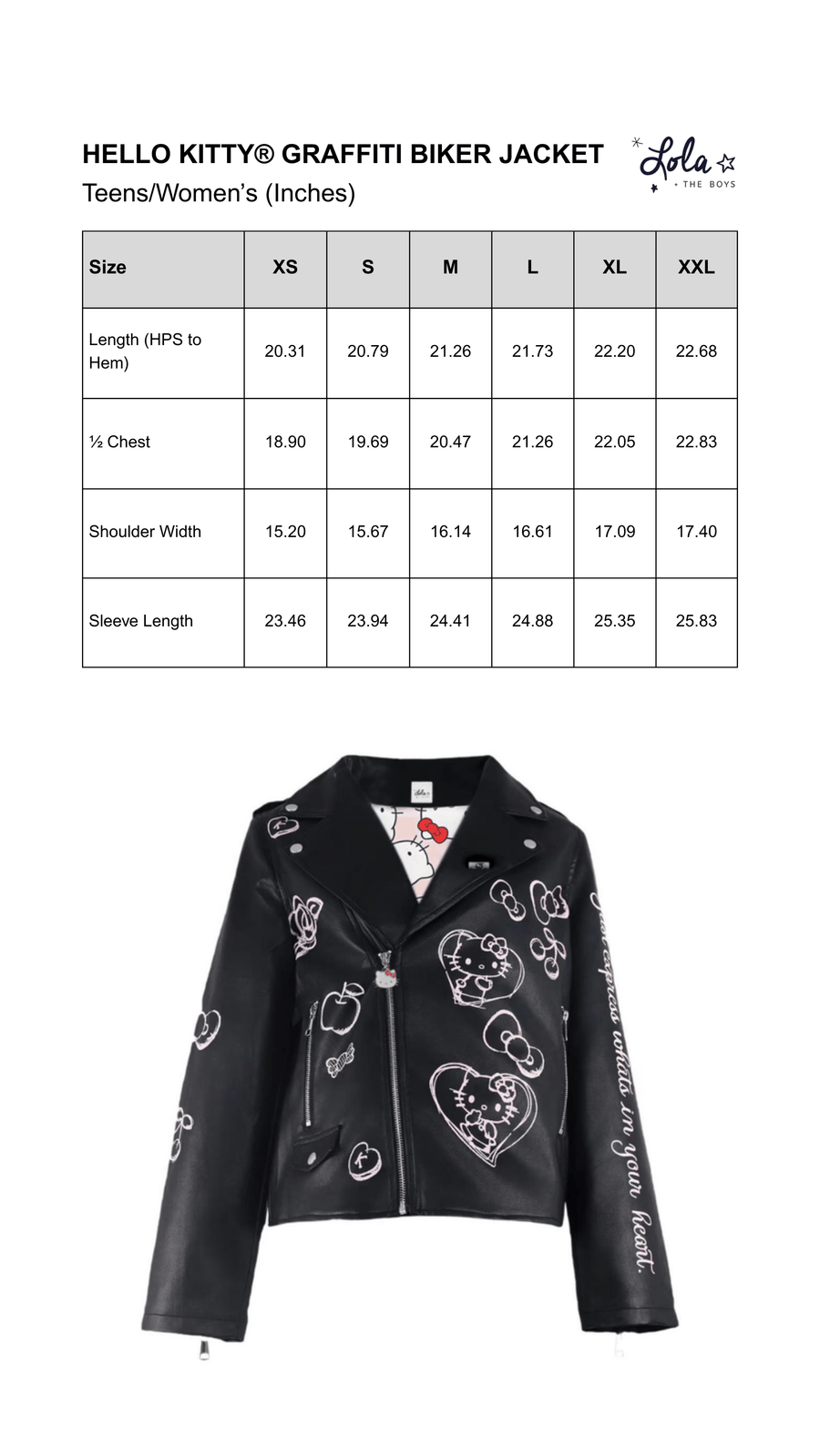 Size Chart Mobile