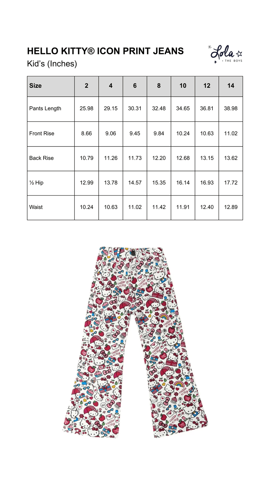 Size Chart Mobile