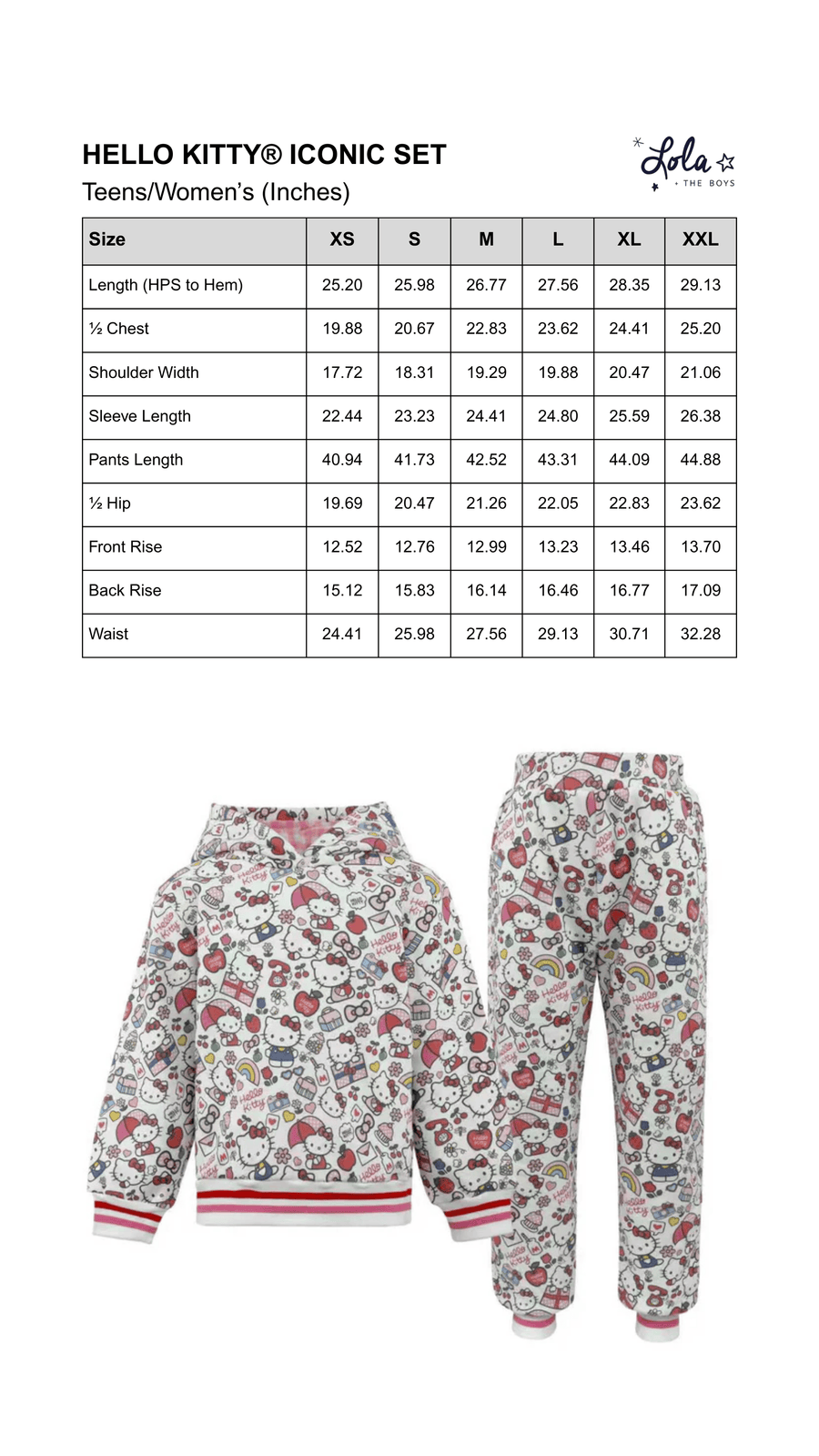 Size Chart Mobile