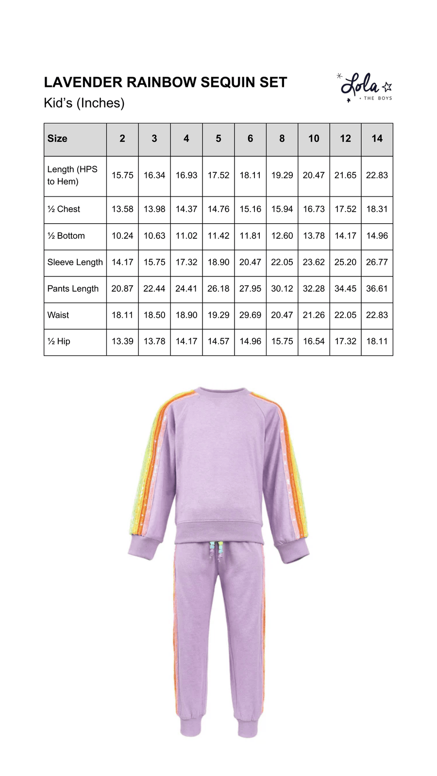 Size Chart Mobile
