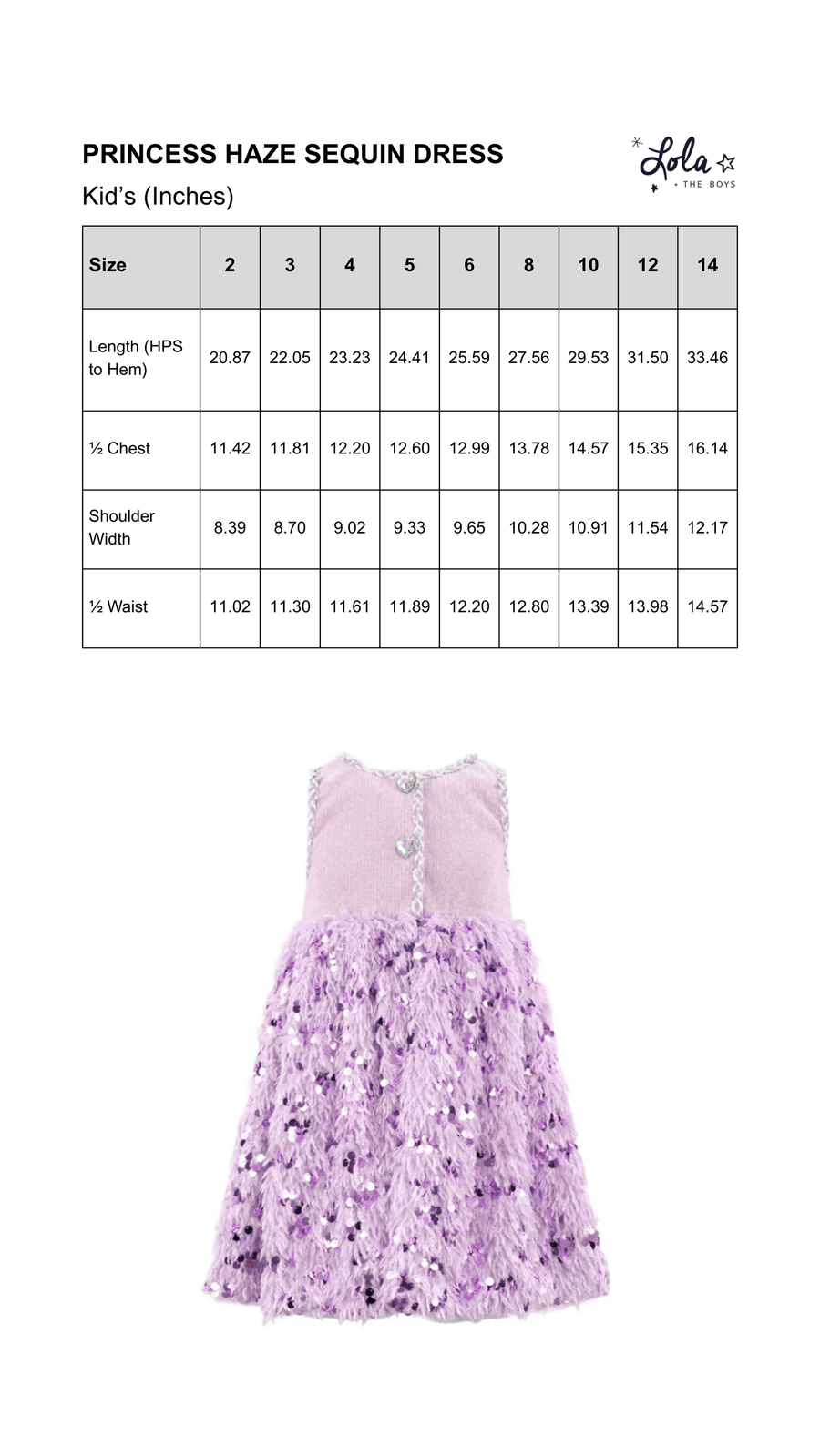 Size Chart Mobile