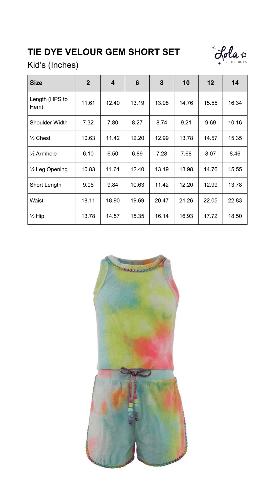 Size Chart Mobile