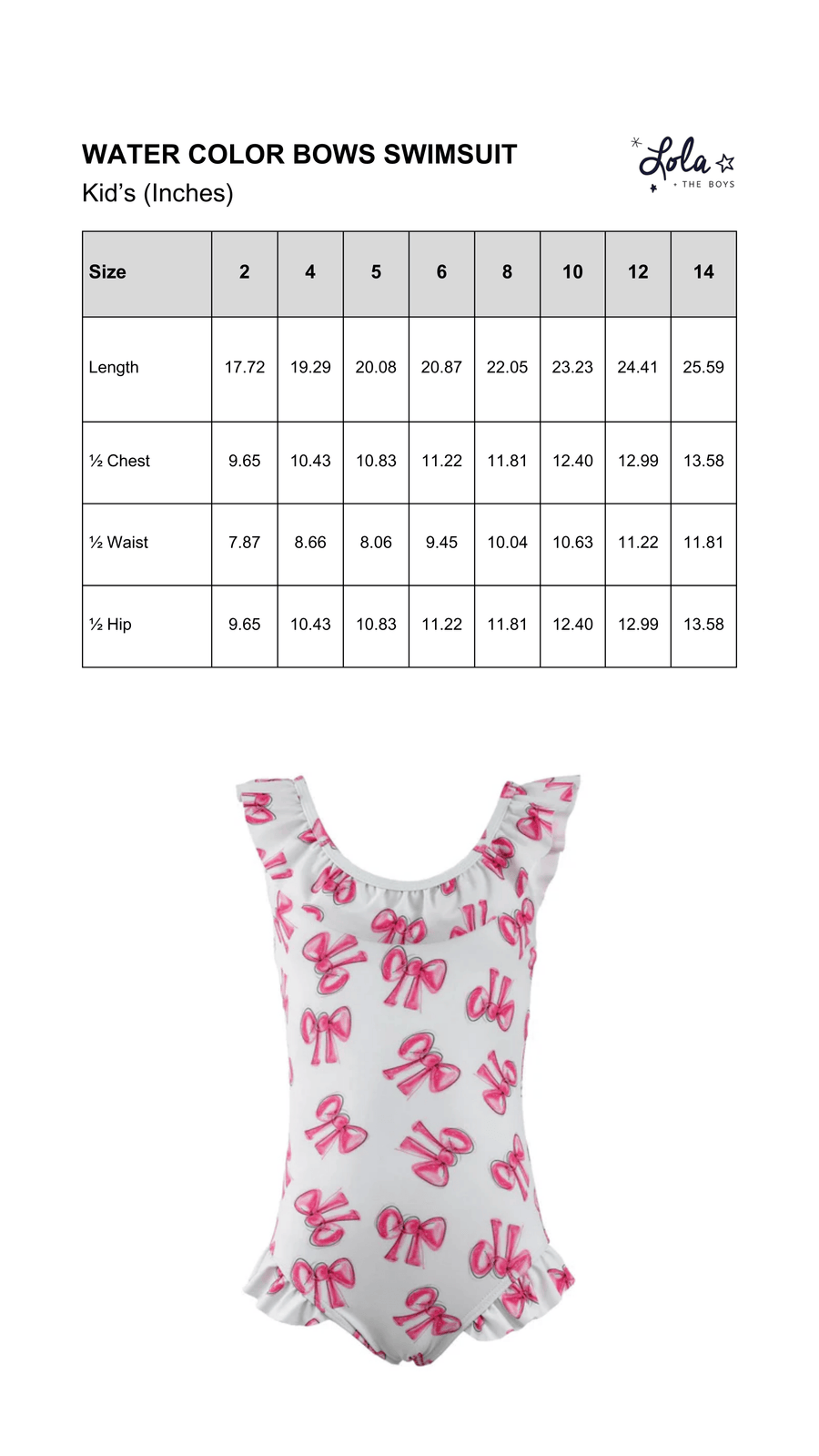 Size Chart Mobile