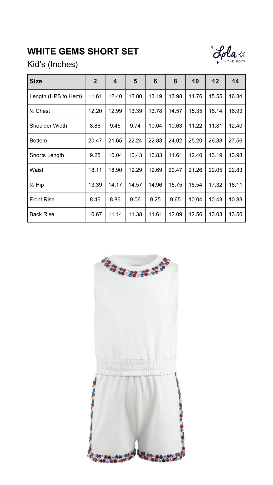 Size Chart Mobile
