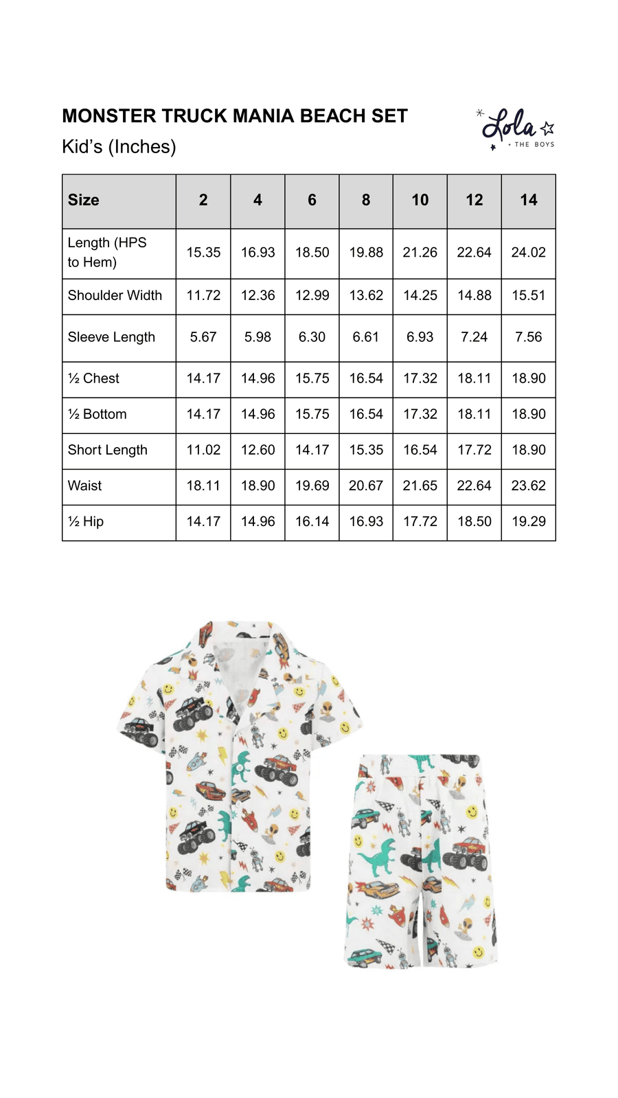 Size Chart Mobile