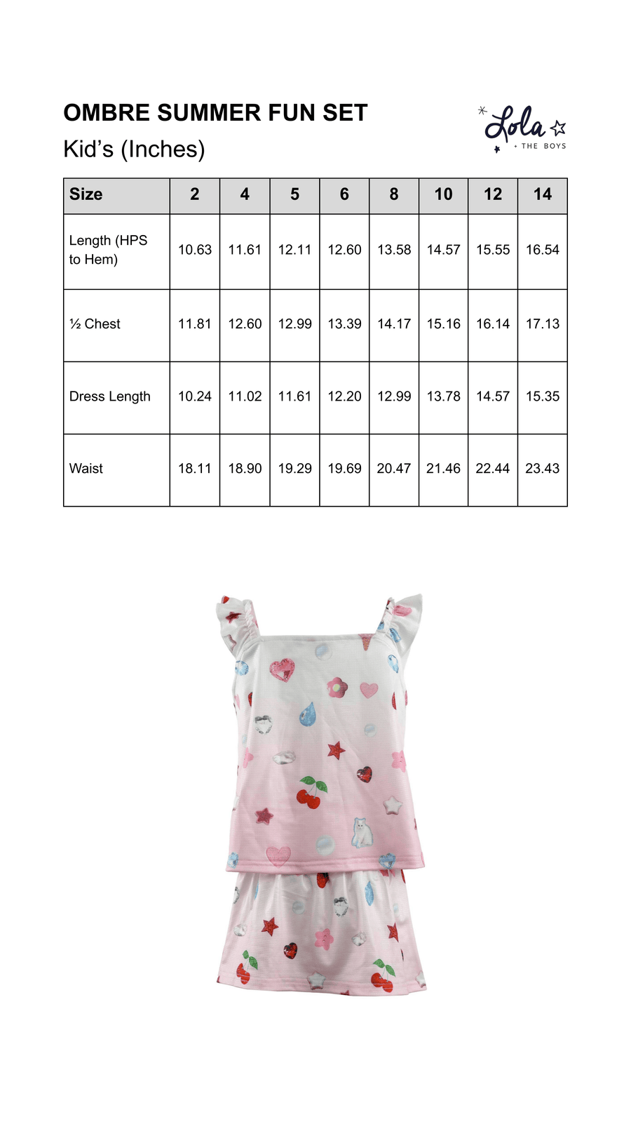 Size Chart Mobile